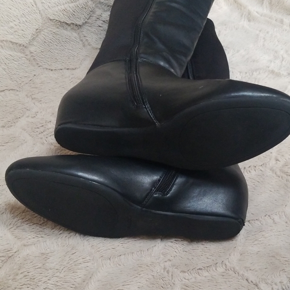 Aldo Black Over The Knee Leather 5050 Riding Boots - Picture 4 of 6